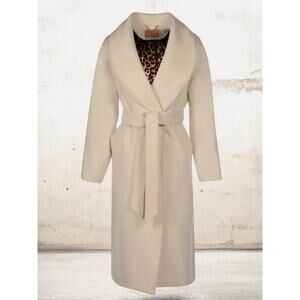 NWT Santinni London “Hepburn” Italian Virgin Wool & Cashmere Coat Size L